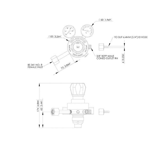 R13 CO2 Cylinder Regulator samsonscientific